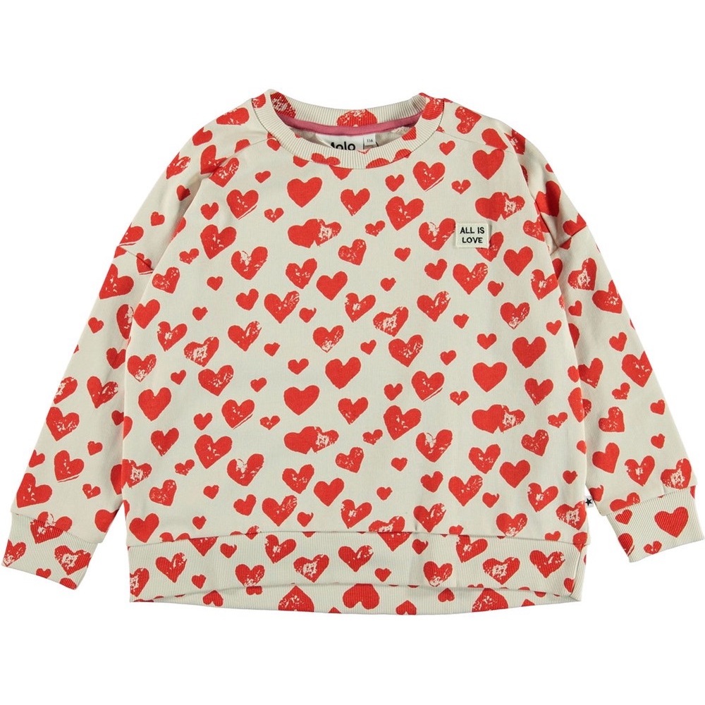 MOLO mandy all is love crewneck red hearts 8 unisex sweater